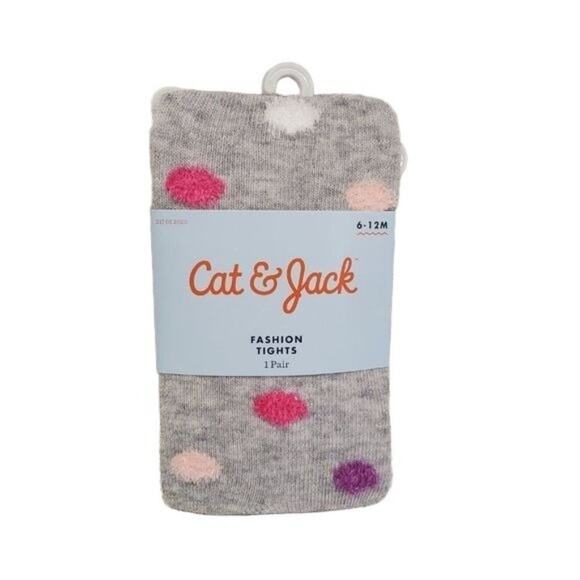 Baby Girls Tights 2 pack 6 to 12 Months Cat and Jack Polka Dots - Picture 2 of 7